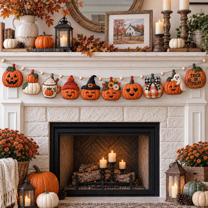 Patchwork Pumpkin Custom Shape Quilted Garland GFTOTP21582