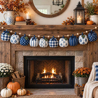 Patchwork Pumpkin Custom Shape Quilted Garland GFTOTP21584