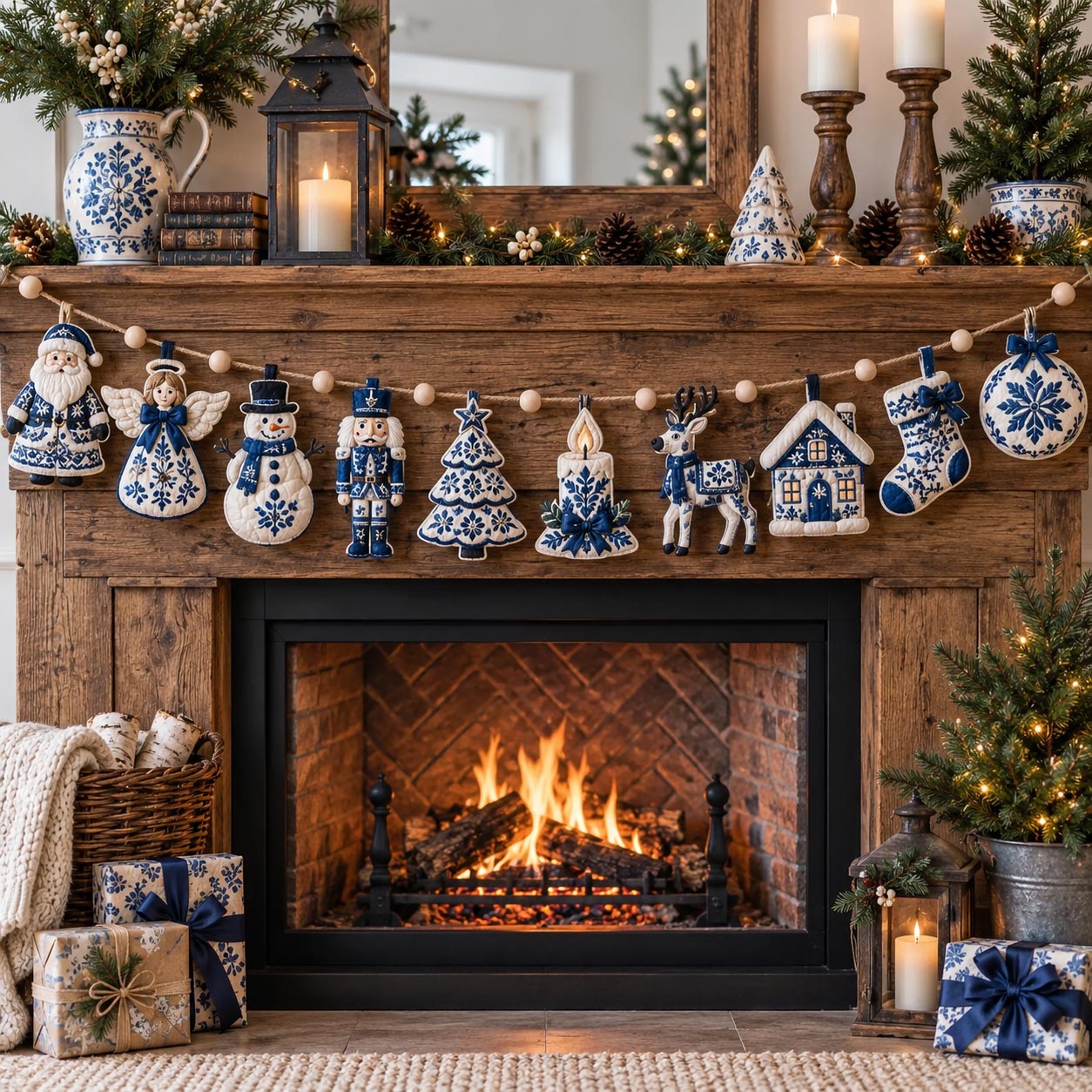 Porcelain Winter Custom Shape Quilted Garland GFTOTP21589