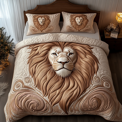Majestic Lion 3-Piece Quilted Bedding Set GFTOTP2158