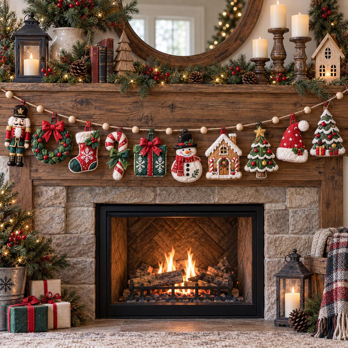 Classic Christmas Custom Shape Quilted Garland GFTOTP21591