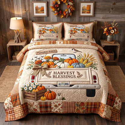 Harvest Blessings Truck 3-Piece Quilted Bedding Set GFTOTP21598