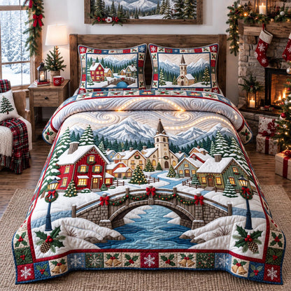 Alpine Mountain Village 3-Piece Quilted Bedding Set GFTOTP21602