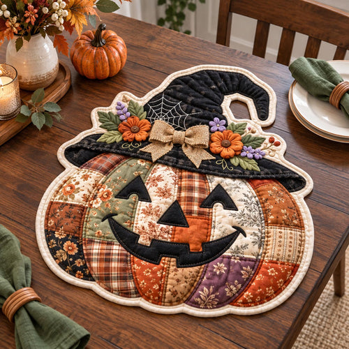 Witch Hat Pumpkin Custom Shape Quilted Placemat GFTOTP21605