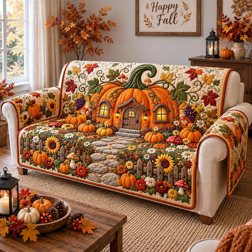 Enchanted Pumpkin House Quilted Sofa Cover GFTOTP21612