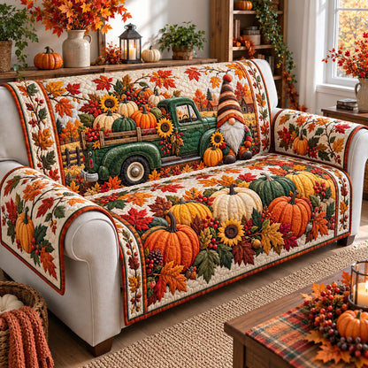 Green Truck Gnome Quilted Sofa Cover GFTOTP21614