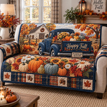 Blue Truck Harvest Quilted Sofa Cover GFTOTP21617