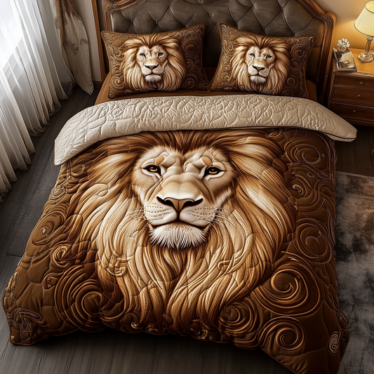 Majestic Lion 3-Piece Quilted Bedding Set GFTOTP2163