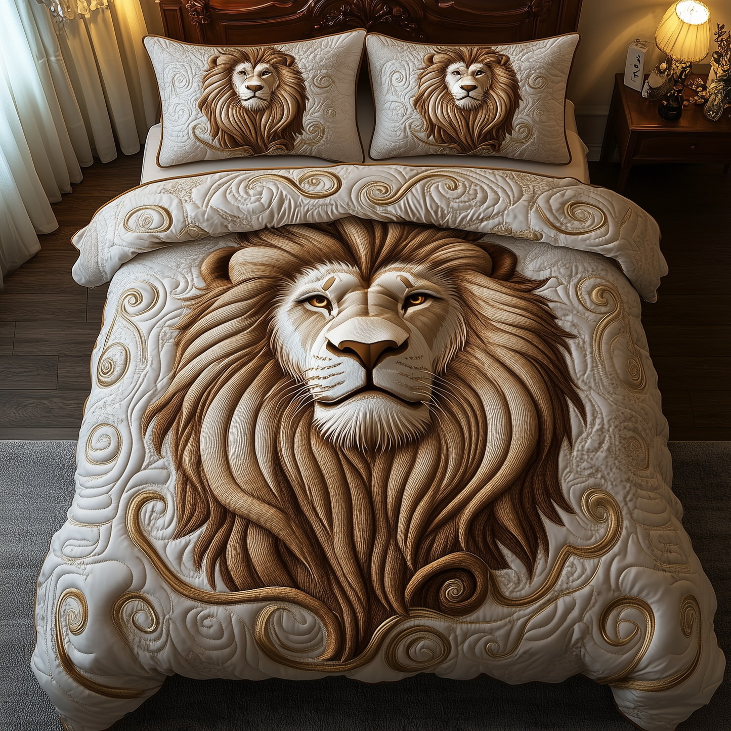 Majestic Lion 3-Piece Quilted Bedding Set GFTOTP2164