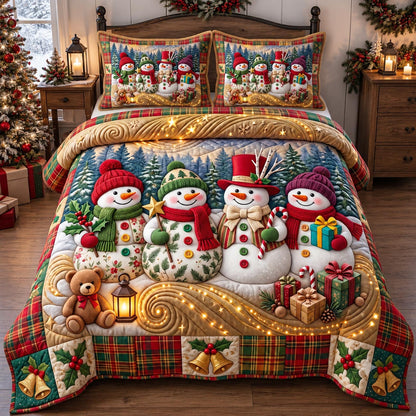 Snowman Friends 3-Piece Quilted Bedding Set GFTOTP21653