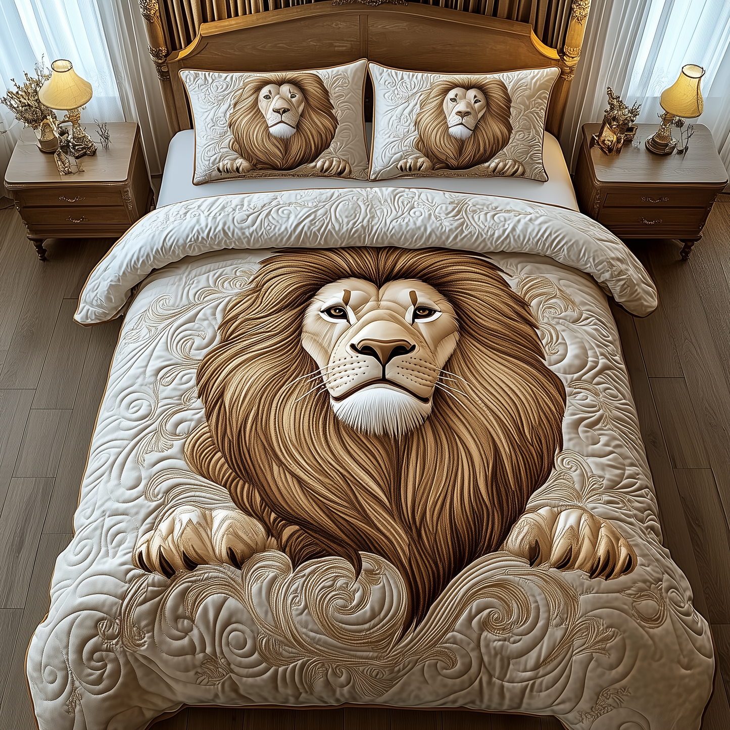 Majestic Lion 3-Piece Quilted Bedding Set GFTOTP2166