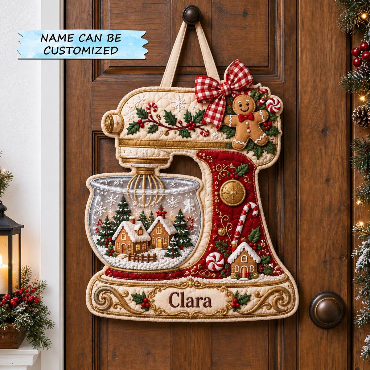 Personalized Baking Mixer Custom Shape Quilted Door Hanger QTCUZ GFTOTP21715