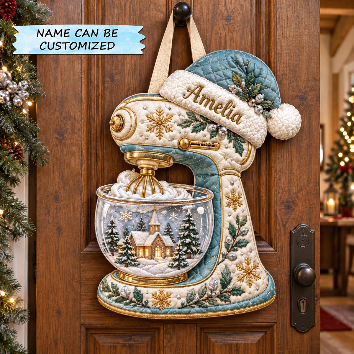 Personalized Baking Mixer Custom Shape Quilted Door Hanger QTCUZ GFTOTP21716