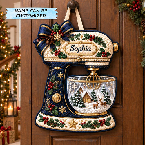 Personalized Baking Mixer Custom Shape Quilted Door Hanger QTCUZ GFTOTP21718