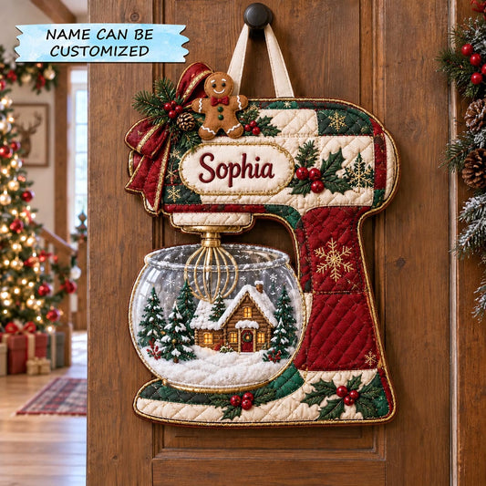 Personalized Baking Mixer Custom Shape Quilted Door Hanger QTCUZ GFTOTP21719