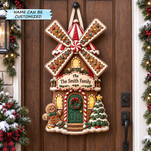 Personalized Christmas Windmill Custom Shape Quilted Door Hanger QTCUZ GFTOTP21725