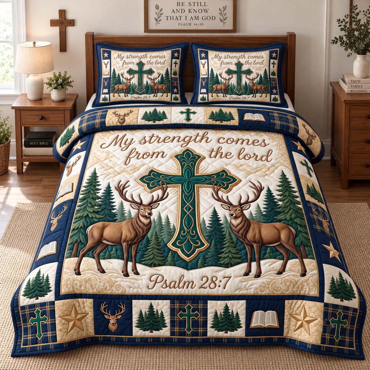 Sacred Stag Faith 3-Piece Quilted Bedding Set GFTOTP21779