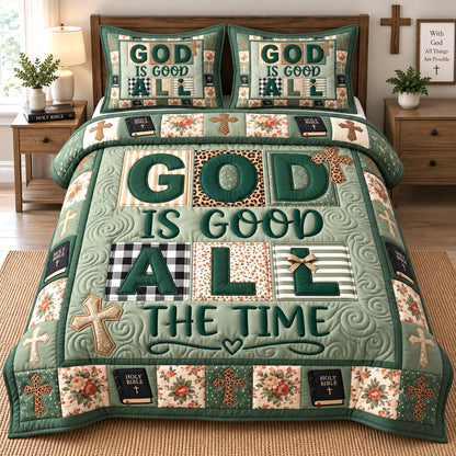 Emerald Grace 3-Piece Quilted Bedding Set GFTOTP21781