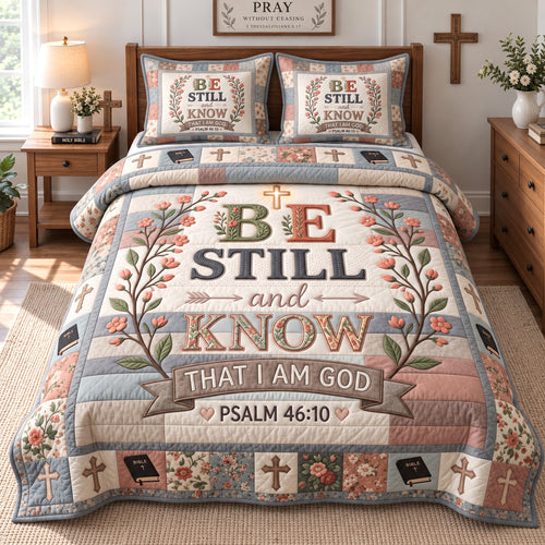 Floral Be Still 3-Piece Quilted Bedding Set GFTOTP21782