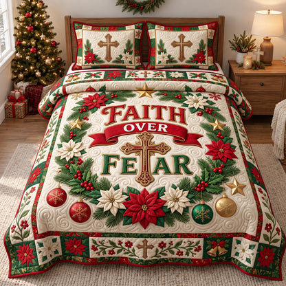 Faith Over Fear 3-Piece Quilted Bedding Set GFTOTP21786