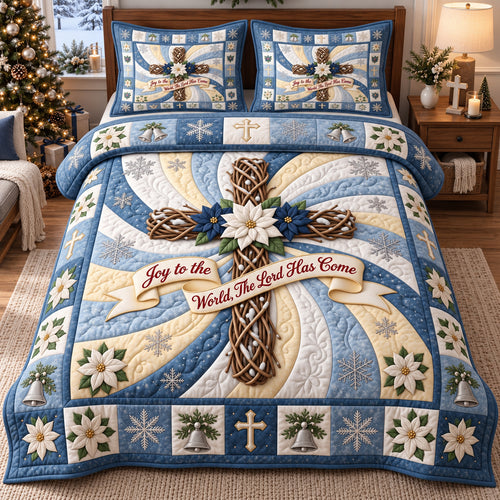 Frosty Joy Cross 3-Piece Quilted Bedding Set GFTOTP21791