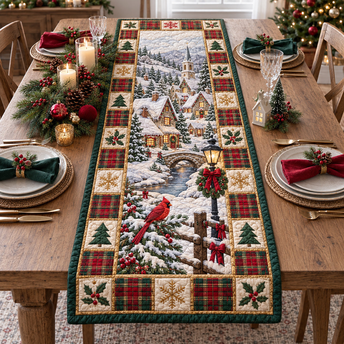 Winter Village Quilted Table Runner GFTOTP21792