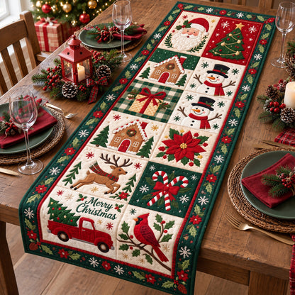 Festive Patchwork Cheer Quilted Table Runner GFTOTP21797