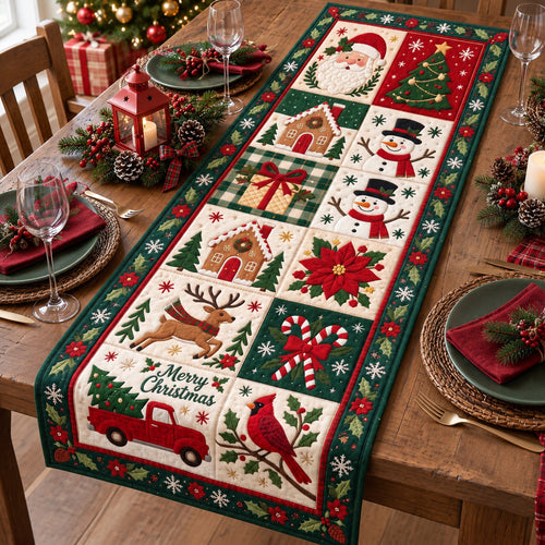Festive Patchwork Cheer Quilted Table Runner GFTOTP21797