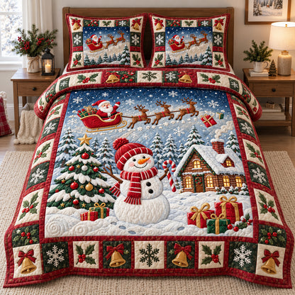 Festive Winter 3-Piece Quilted Bedding Set GFTOTP21820