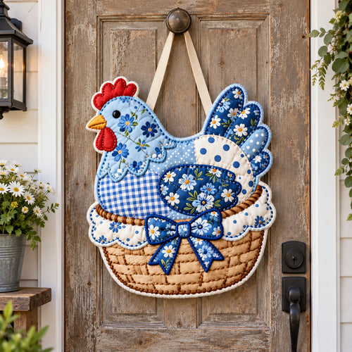 Blue Hen Basket Custom Shape Quilted Door Hanger GFTOTP21871