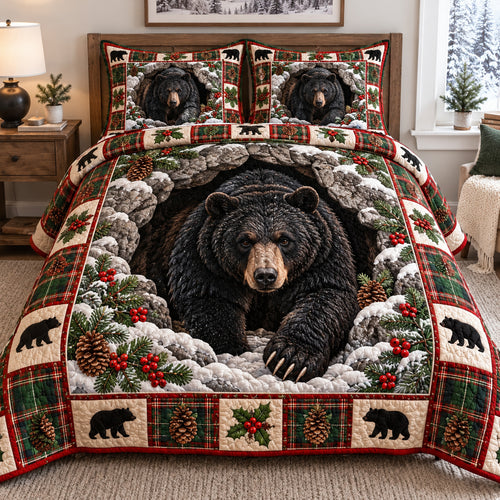 Snowy Bear Cave 3-Piece Quilted Bedding Set GFTOTP21881
