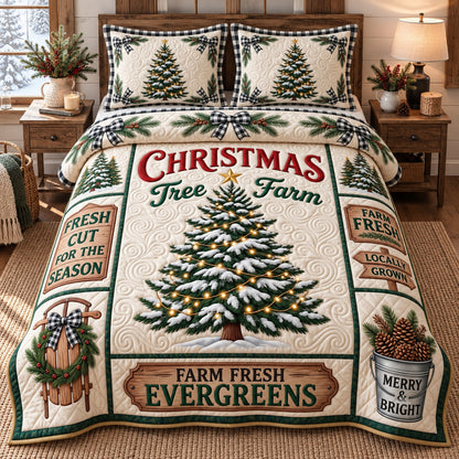 Christmas Tree Farm 3-Piece Quilted Bedding Set GFTOTP21930