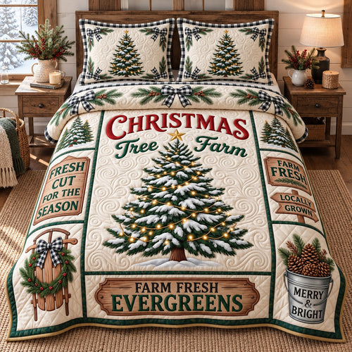 Christmas Tree Farm 3-Piece Quilted Bedding Set GFTOTP21930