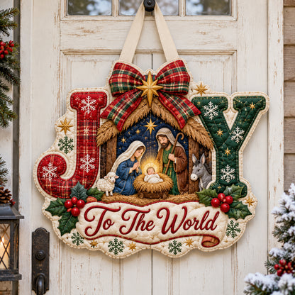 Joy To World Custom Shape Quilted Door Hanger GFTOTP21935