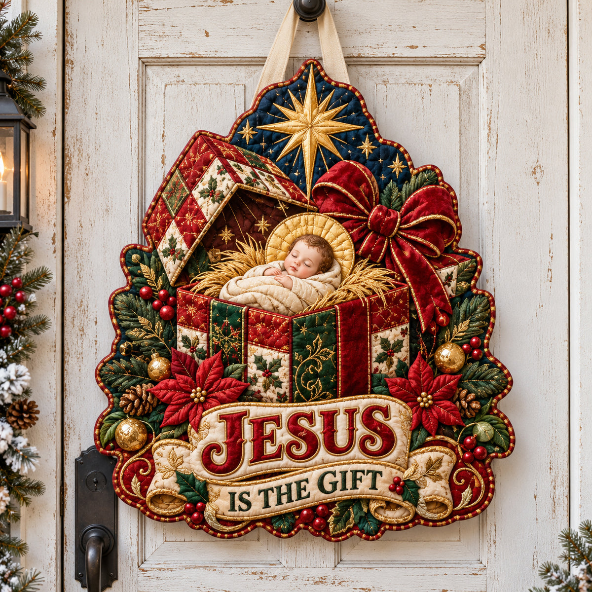 Jesus The Gift Custom Shape Quilted Door Hanger GFTOTP21936