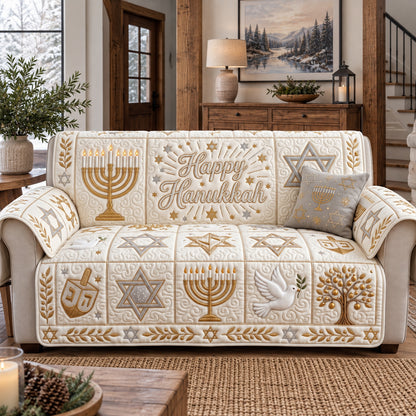 Hanukkah Patchwork Quilted Sofa Cover GFTOTP21975