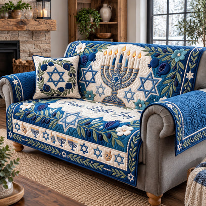Hanukkah Patchwork Quilted Sofa Cover GFTOTP21977