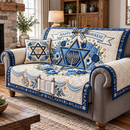Hanukkah Patchwork Quilted Sofa Cover GFTOTP21978