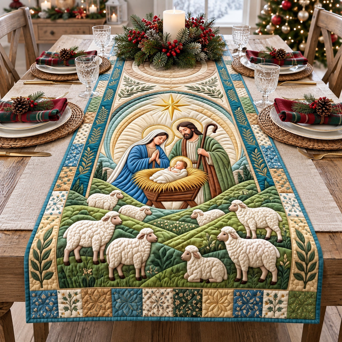 Nativity Scene Quilted Table Runner GFTOTP22014
