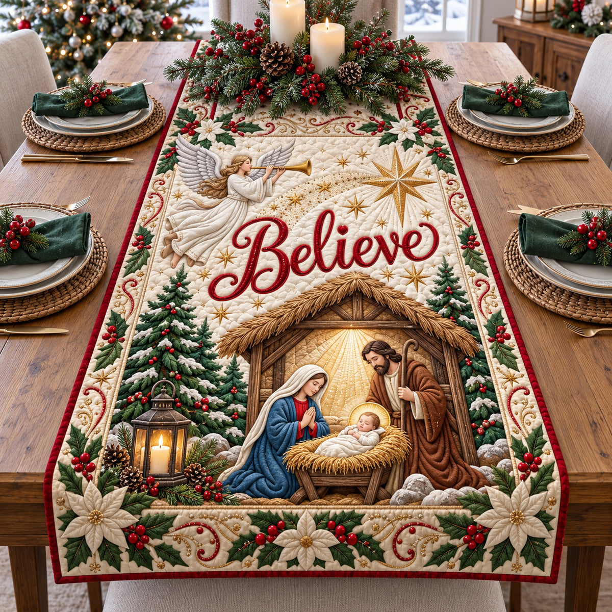 Nativity Scene Quilted Table Runner GFTOTP22015