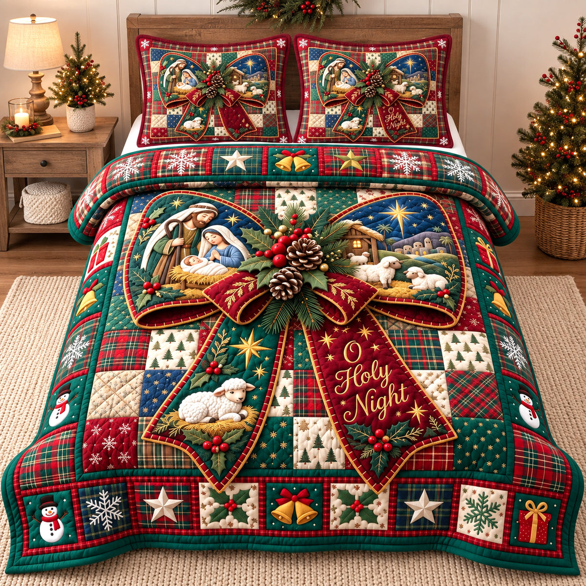 O Holy Night 3-Piece Quilted Bedding Set GFTOTP22020