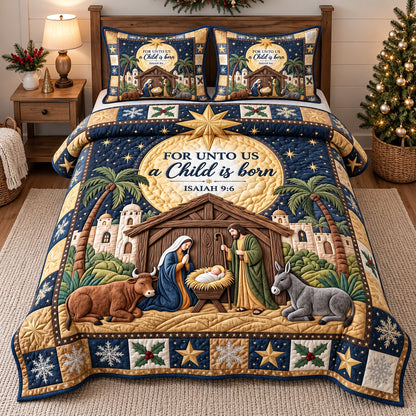 A Child Is Born 3-Piece Quilted Bedding Set GFTOTP22021