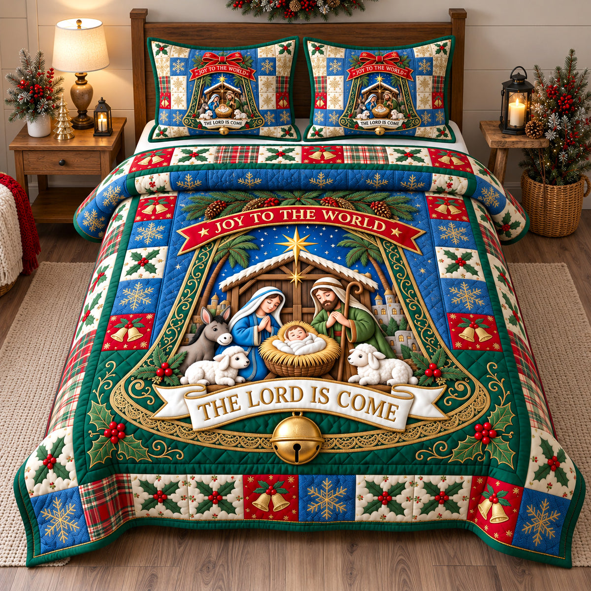 Joyful Nativity 3-Piece Quilted Bedding Set GFTOTP22022