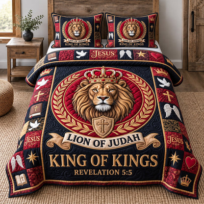 Lion Of Judah 3-Piece Quilted Bedding Set GFTOTP22030