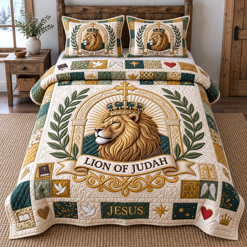 Lion Of Judah 3-Piece Quilted Bedding Set GFTOTP22031