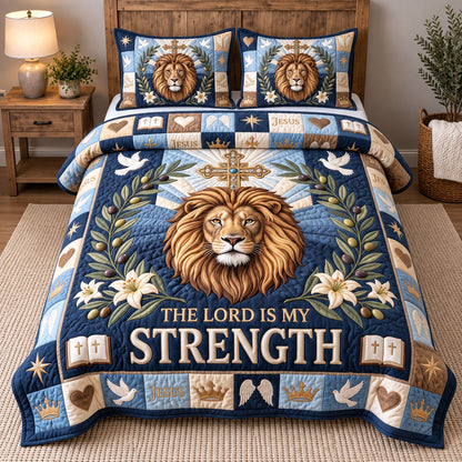 Lord My Strength 3-Piece Quilted Bedding Set GFTOTP22033