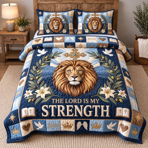 Lord My Strength 3-Piece Quilted Bedding Set GFTOTP22033