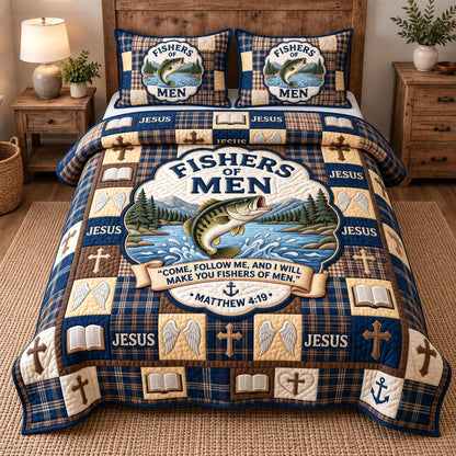 Fisher Of Men 3-Piece Quilted Bedding Set GFTOTP22037