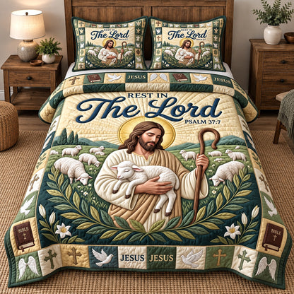 The Good Shepherd 3-Piece Quilted Bedding Set GFTOTP22041