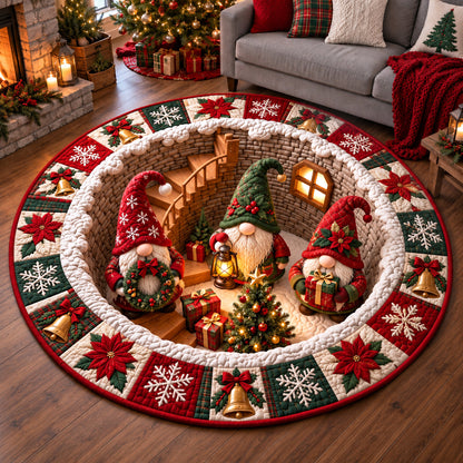 Christmas Gnome Hole Quilted Round Mat GFTOTP22056